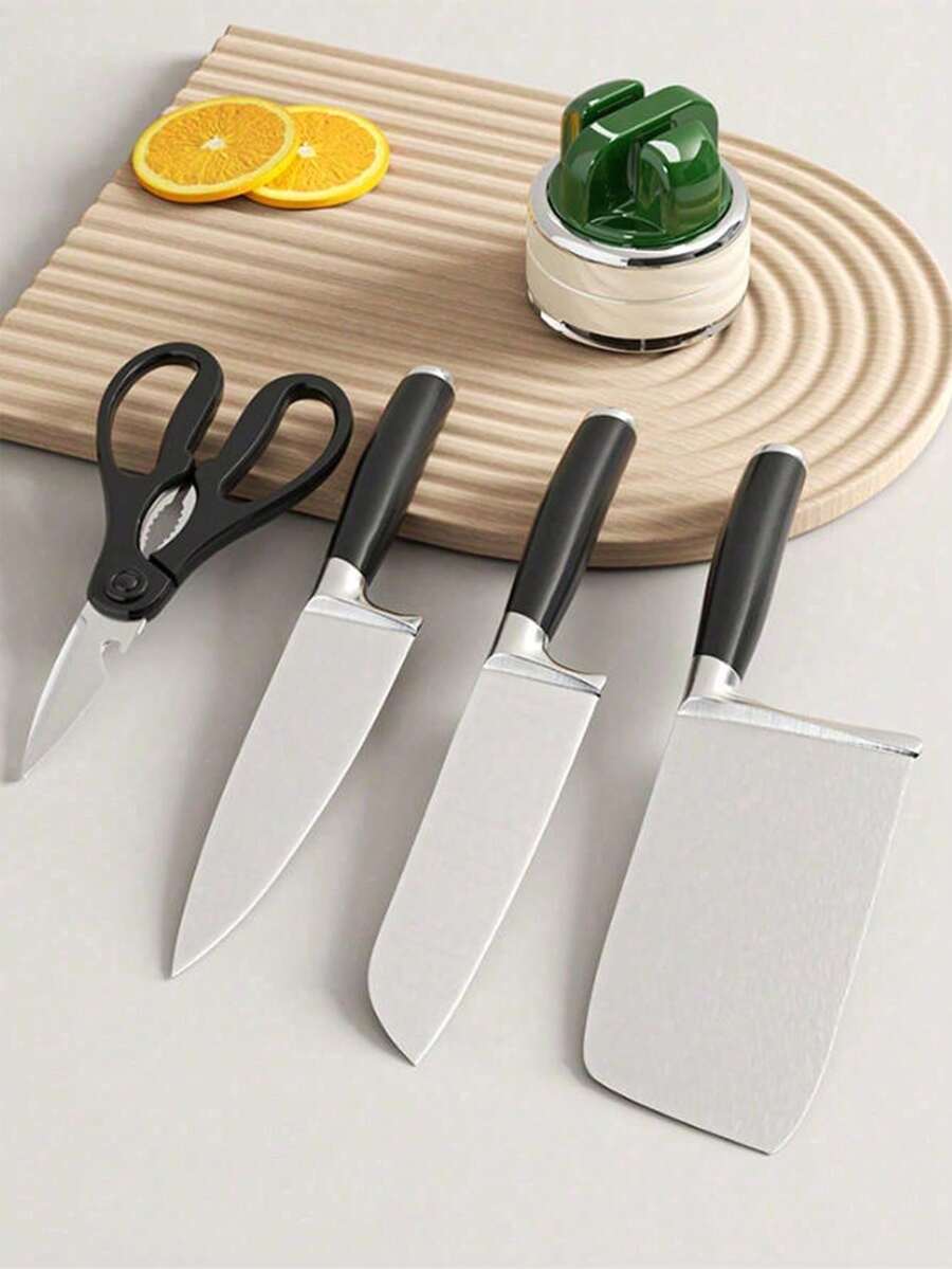 1pc Suction Cup Knife Sharpener, Professional Kitchen Tool, Wall-Mounted Scissor & Blade Sharpening Stone, Manual Household Use - Multicolor - View 1