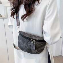 Bolso bandolera vintage para mujer con correa bordada ajustable, moderno bolso de hombro, práctico bolso de viaje diario. - Negro - Ver 5