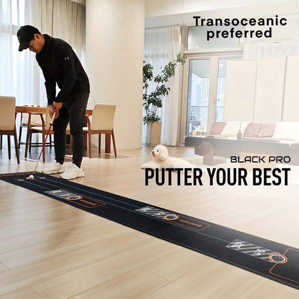 Tapete de Putting de Golfe para Uso Doméstico para Prática Interna e Externa - Melhoria de Habilidade, Simulador Externo de 3m/118pol com Design de Green de Golfe, 3m/118pol, Tapete de Putting de Golfe, Tapete de Prática de Golfe