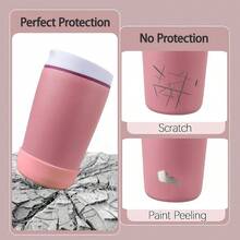 2 Packs Silicone Boot Compatible With SmoothSip Slider 12oz20oz, Protective Sleeve Coffee Tumbler Travel Mug Cup, Anti - Slip Boot Accessories, - 粉色 - 查看 4