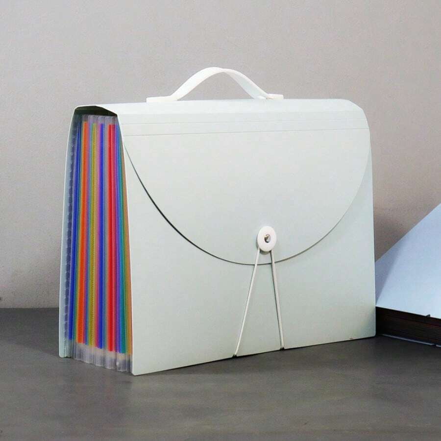 1 Piece Of Accordion-Style File Folder With Lid, Suitable For Student Study Materials, Exam Papers, And Other Documents. Also Includes A Large-Capacity Office File Organizer, Portable A4-Sized Letter Paper Box, And A Large-Capacity Plastic Colored Paper File Manager. Ideal For Back-To-School And School Supplies. - Lưới xanh*13 - Xem 1
