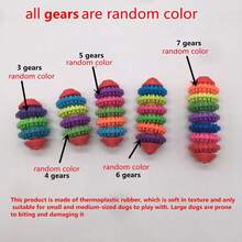 Pet Healthy Teeth Gums Chew Gear Toy Chew Training Tool Colorful Rubber Pet Dog Puppy Dental Teething Toy