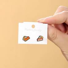 胡萝卜蛋糕耳环珐琅耳钉日常饰品送朋友时尚精致礼物 - 彩色 - 查看 6
