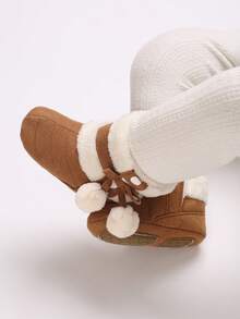 Babyschnee-Stiefel, Neugeborene weiche Sohle warme bequeme Vorläufer-Stiefel, Winter - Braun - Übersicht 6
