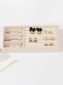 4pcs Swan Jewelry Display Tray Set, Jewelry Display Tray, Jewelry Box, Cosmetic Display Rack, Multi-Functional Jewelry Display Storage Box, Jewelry Storage Tray, Cosmetic Storage Box, Stackable Jewelry Organizer Tray, Desktop Jewelry Display Storage Tray Box, Large Stackable Drawer Tray, Suitable For Earrings, Necklaces, Rings, Bracelets, Pendants, Lipsticks, Faux Pearls, Brooches, Etc., Elegant And Convenient Bedroom Accessory, A Cosmetic Storage Box Suitable For Room Bedroom Beautiful Girls Accessory Storage, Jewelry Storage Box - Multicolor - View 10