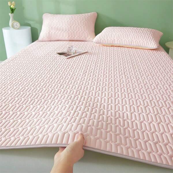 1 Piece Modern Geometric Quilted Cooler Mattress Set|Summer Cooler Mattress Camping Mattress|Instant Cooling In 3-5 Seconds|Full Non-Slip Bottom|Cool Silky Fabric|Non-Slip Elastic Edges|Double/Full/Queen Sizes|Travel And Home Essentials|Ideal For Hot Sleepers|Machine Washable|For Young And Old (Pillowcases Not Included)