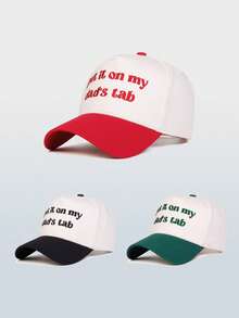 1pc Unisex Contrast Color Letter Baseball Cap - Adjustable, UV Protection, Ideal For Hiking, Climbing, Travel, Sun Shading And Outdoor Activities - A - View 12