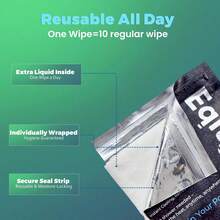 15-Pack Extra-Large Mint Body Cleansing Wipes For Adults – Individually Wrapped Rinse-Free Shower Towelettes 10″*24″| Alcohol-Free, Aloe, Chamomile & Vitamin E | Gym,Travel & Camping Essentials - trắng - Xem 4