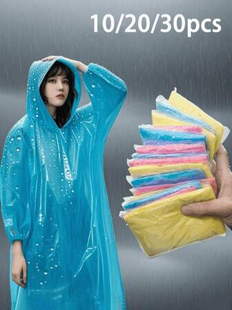 Portable Disposable Raincoat, Lightweight Adult Poncho, Transparent Emergency Waterproof Coat, Ideal For Outdoor Camping And Travel, Hiking, Fishing, Climbing, Individually Wrapped Random Packaging StyleInsulation,Galentines,Puppy,Carnival,Regalos Para Para,Decoración Para Fiestas