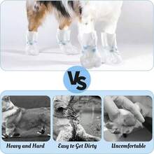 20Pcs Disposable Dog Booties, Non - Woven Dog Shoes Paw Protectors, Dog Socks To Prevent Licking Paws, Quickly Wear Disposable Dogs Boots - 白色 - 查看 4