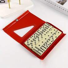 28pcs Wooden Domino Set - Push And Drop Board Game, Suitable For Outdoor Camping And Travel, Classic Black And White Dominoes With Storage Box, Outdoor Game | Classic Board Game | Durable Wooden Structure, Fun Tabletop Game, Domino Toy, Outdoor Camping Travel Game, Wooden Box Black Domino Table Game, Suitable For Family Entertainment And Party Games