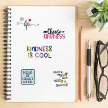 50pcs Motivational Quote Stickers, Inspirational Stickers, Positive Stickers, Affirmation Stickers, Waterproof Vinyl Stickers, Suitable For Diary, Computer, Scrapbook, Luggage, Water Bottle, Phone, Etc. - Multicolor - View 3