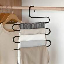 Cabide Multifuncional de Metal em S com 5 divisórias Para Calça Saia Bermuda Gravata - Primicias Qiu