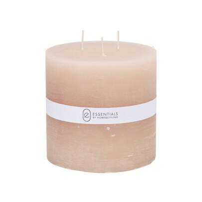 Well Home Vela Pilar Beige Ø14x14cm con 75h de combustión