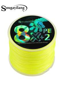 SOUGAYILANG Línea de pesca trenzada de alta densidad de 8 hebras, resistente a la abrasión, corta el agua rápidamente, diseñada para peces grandes - Amarillo - Ver 14