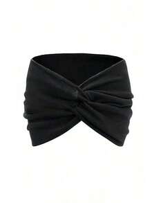 1条日式黑色弹力发带，适合跑步、运动、徒步、休闲佩戴，男士配饰，足球发饰，棒球配饰，男士头带