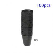 100/300PCS Breathable Black Seedling Nursery Pots – Durable Plastic Grow Cups With Drainage Holes For Home Garden Flowers And Plants - Black - View 16