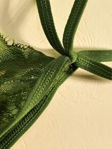 3pcs Women's Lace Trim Tie Front Bikini Panties, Soft & Smooth Fabric, Sexy Underwear - Multicolor - View 4