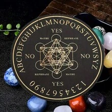 1 pieza Plato decorativo hexagonal con estrella impresa en 2D, soporte de exhibición de cristal de cuarzo, tablero de adivinación de madera para juegos de fiesta