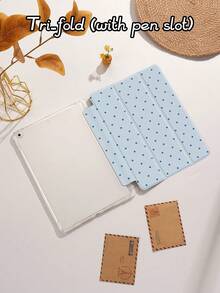 Polka Dot & Minimalist Pattern Tablet Protective Case, Compatible With IPad 9.7/10.2/10.5/10.9/12.9/Pro 11 (10th Gen), Galaxy Tab S6 Lite 10.4", Kindle Paperwhite 12th Gen (2024), Kindle 11th Gen (2022), Offers Soft Shock-Proof Protection, Supports Smart Stand/Auto Wake/Sleep Function - Multicolor - View 5