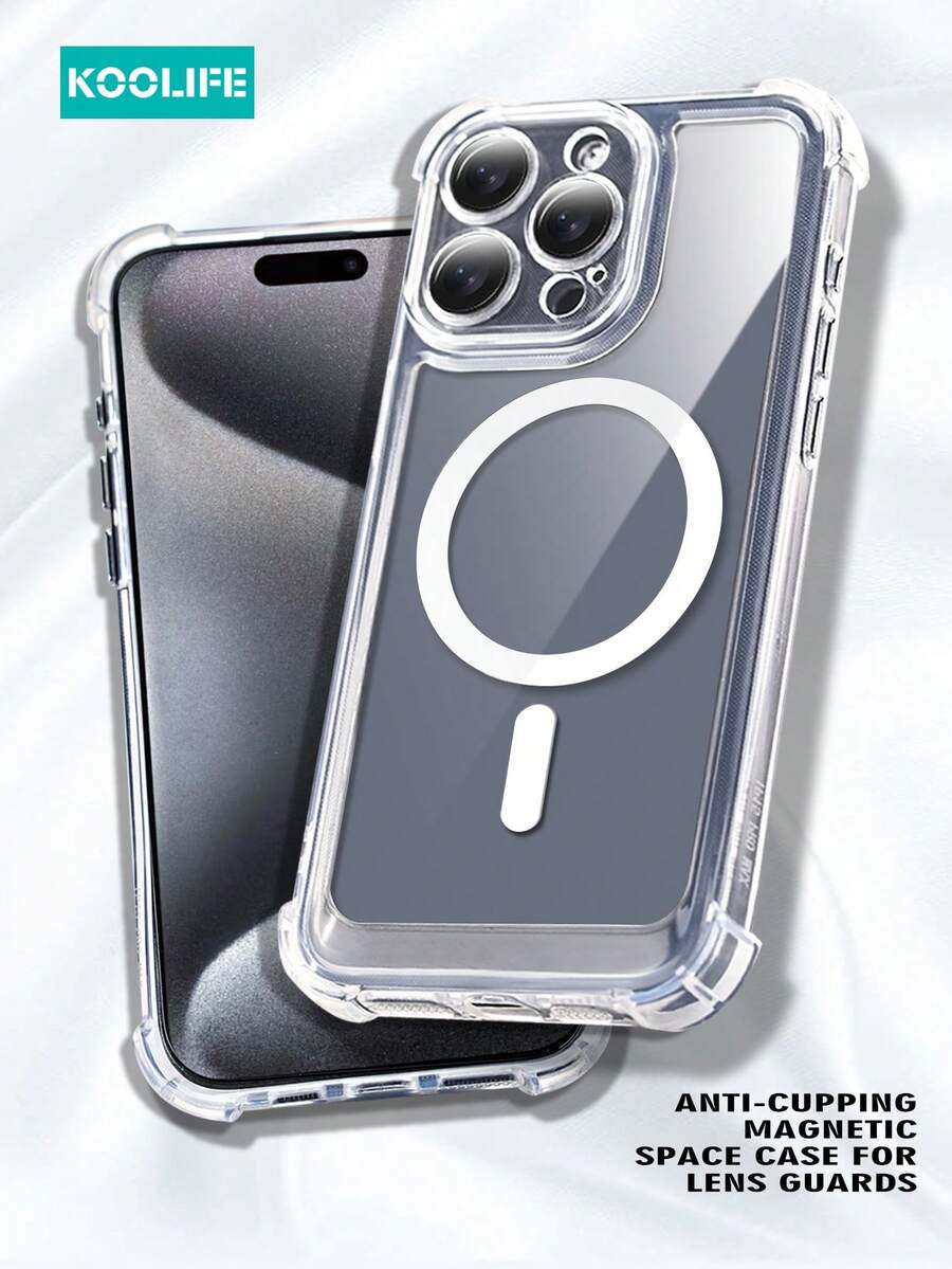 Koolife Magnetic Phone Case Compatible With Apple 17 Pro Max, Lens Protector, Four-Corner Anti-Drop, Magnetic Wireless Charging, Built-In Lens Film, Compatible With IPhone 18 Pro/18 Pro Max/17 Pro Max/17/17 Pro/17 Air/16/16 Pro/16 Plus/16 Pro Max/ 12/12 Pro/12 Pro Max/13/13 Pro/13 Pro Max/14/14 Plus/14 Pro/14 Pro Max/15/15 Pro/15 Plus/15 Pro Max - White - View 1