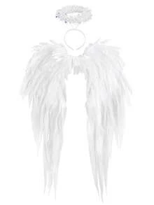 Angel Foam Wings Photo Booth Props, Huge Costumes Holiday Wings Christmas Carnival Party - White - View 1