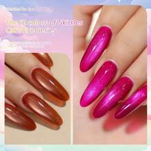 XEIJAYI 15ml Rainbow Candy 12-Color Cat Eye Nail Gel Set - Vibrant Pastel Hues With Playful Shine, Perfect For Fun-Loving Girls' Daily Glam & Parties, Easy Apply & Long-Lasting - 彩色 - 查看 7