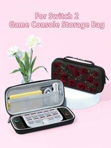 1pc Red Rose Pattern Protective Case, Compatible With Switch2 (2025), Switch NS, Switch OLED, Switch Lite, Accessories Compatible With Switch/Switch 2 Gaming Console, Full Set Including Storage Pouch, Card Slot Base, Best Gift Compatible With Switch Players - Multicolor - View 15