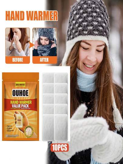 Disposable Hand Warmers - One-Time Use Heating Pads For Winter Warmth, Portable And Convenient. Contains Iron Powder, Activated Carbon, And High-Absorbency Resin.