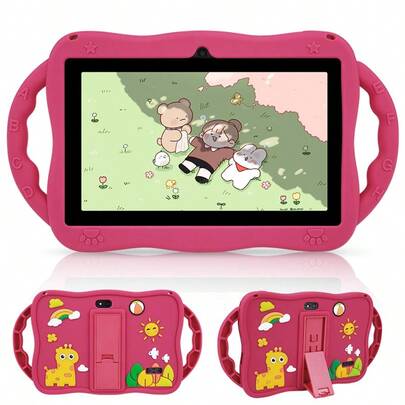 Qetupa Tableta Android de 7 pulgadas para niños, marca Xiaolv, con funda protectora, 32GB de almacenamiento, 3GB de RAM, procesador Quad-Core RK3562, pantalla táctil IPS de 1024*600, batería de 3000mAh, cámaras duales de 2MP+5MP, WiFi 802.11b 2.4G, compatible con tarjeta Micro SD de hasta 1TB, WiFi 6+, tableta, regalo para niños
