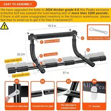 Pull Bar Doorway Thickened Steel Limit 440 Lbs Upper Body Fitness Workout Bar Multi - Grip Strength Doorway Indoor Chin - Bar Fitness Trainer Home Gym Portable - Black - View 5