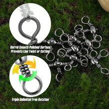 - Paquete de 30 eslabones giratorios de pesca de 3 vas, 35 a 165 libras, giratorios de pesca de tres vas, aparejos de pesca de bagre, plataforma giratoria para surf - #8_44LB_30PCS - Ver 5