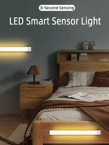 2 piezas Luces con sensor de movimiento LED, 3 colores cambiantes, brillo ajustable, Body ultra delgado sin daños con autoadhesivo, recargable por USB, iluminación de cocina, luz nocturna, adecuado para armario, escalera, pasillo, entrada, gabinete de vino, iluminación a batería, iluminación de habitación