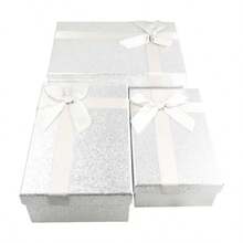 3 Stücke rechteckige Geschenkboxen-Set mit Schleifenband, elegante dekorative Boxen für Weihnachten, Hochzeiten und Geburtstage