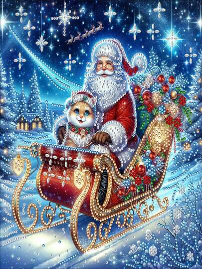 1pc Christmas 5D Special Shape Diamond Art Kit, Handmade, Partially Asymmetrical Diamond Inlaid, Can Be Completed Independently Or With Family, Suitable For Home Decor Art Pieces Such As Living Room And Bedroom, Frameless, New Diamond Painting