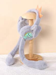 1pc Kids Cute Dinosaur Ear Moving Ear Muffs, Warm For Outdoor Daily Use In Winter