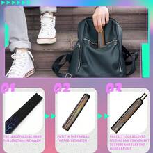 Summer Rave Fan Holster Rave Fan Holder Folding Hand Pouch Foldable Sleeves With Waist Belt Thigh Party - 新穎風格 - 查看 8