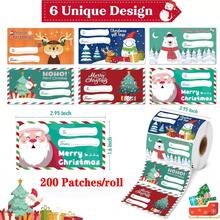 200pcs/Roll Card Gift Tags Stickers, Christmas Labels, Santa Claus Self-Adhesive Stickers For Christmas Gifts Decoration, Suitable For New Year, Easter, Valentine's Day, Birthday Gifts - Multicolor - View 2
