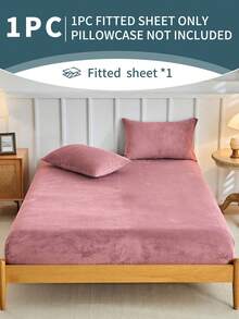 1 件床笠、床上用品、床垫保护套、床罩、舒适家纺、柔软舒适的床垫罩、纯色床单、深口袋、仅床单、不带枕套、防尘、可机洗、床上用品礼品、适合双人大床、可机洗、秋季装饰、冬季装饰 - 乾枯玫瑰色 - 查看 3