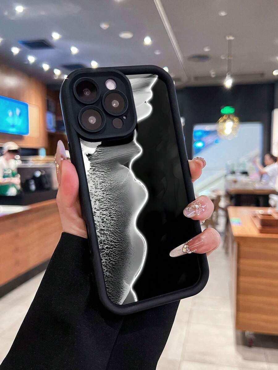 Funda Waves Serenity compatible con teléfonos , 17, 16 Pro Max, 15 Pro Max, 13 y 12. Fabricada en TPU, ofrece protección contra golpes y caídas. Un regalo ideal para familiares y amigos, perfecto para otoño, el Día de Muertos y Halloween. - Negro - Ver 1