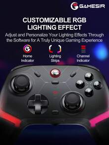 GameSir Cyclone 2 Pro Game Controller, Compatible With PC, Switch OLED/Lite, Windows 10/11, Steam, IOS, Android Smartphones, Featuring Magnetic TMR Joysticks, Hall Effect Analog Triggers, 6-Axis Motion Control, Asymmetric Vibration Motors, RGB Lighting, Turbo Function, Supports Bluetooth Or 2.4G Wireless Adapter Connection, Black - Black Bundle - View 10