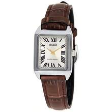 Casio Women's Watch, Square Brown Leather Strap, Stainless Steel Case, Analog Quartz, Water Resistant - one-size - View 5