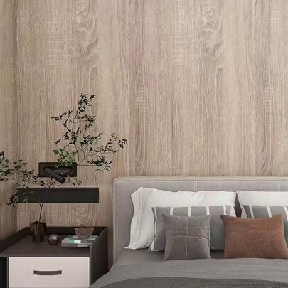 1 Roll Of Vintage Oak Wood Grain Self-Adhesive Wallpaper For Living Room Bedroom Kitchen Background Wallpaper Thickened PVC Waterproof And Easy To Clean Cabinet, Wardrobe Furniture Renovation DIY Home Decoration Office Rental Supermarket Decoration 15.7inX196.8/393.7in