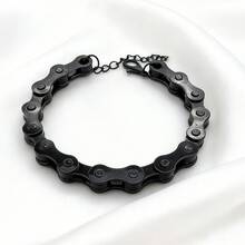 1pc Punk Rock Unisex Bracelet, Stainless Steel Bicycle Chain Jewelry, Fashionable Motorcycle Chain Bracelet, Hip Hop Accessory, Daily Wear/Birthday Gift For Son, Husband, Boyfriend, Girlfriend, Unique Creative Bracelet
