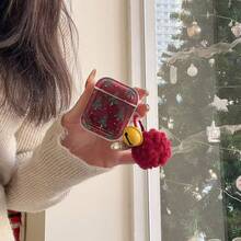 Christmas Tree & Bell Decor Protective Case Compatible With Apple Pro 2/3/4, Double-Sided With Hanging Chain - Multicolor - View 1