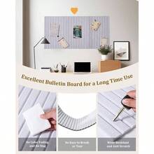 Bulletin Board 60x40, Decorative Felt PinBoard, 0.9cm Thick Foldable Photo Display Board With Self - Adhesive Tape, Board School Home Kitchen Office Walls/Dark - Custom Size + Custom Color - View 6