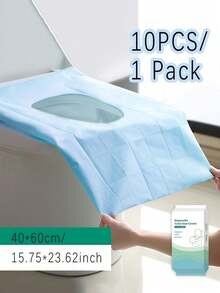 1/10/20pcs Disposable Toilet Seat Cover Pad, 10pcs/Pack, Individually Packaged Paper Material Portable Sanitary & Waterproof Toilet Mat With Extended Coverage, Suitable For Hotels, Public Places, Travel, Leisure Clubs, And Home Use Bathroom Decoration Fall Decoration