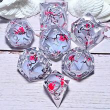 7件套树脂角色扮演游戏骰子套装 - 多面骰子，适用于桌面游戏、角色扮演游戏和节日礼物（圣诞节/感恩节/斋月/复活节） - 彩色 - 查看 7