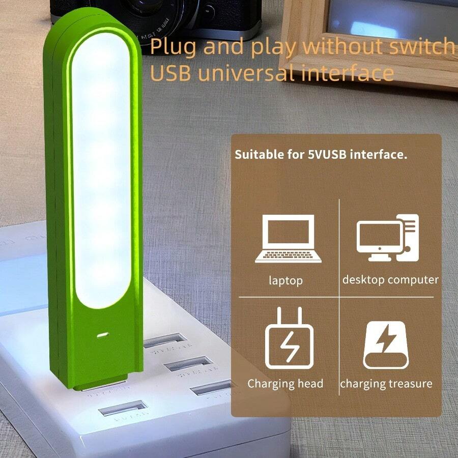 USB-betriebene augenfreundliche Schreibtischlampe, Mini-Nachttischlampe, helles USB-Nachtlicht - Verschiedenfarbig - Übersicht 1