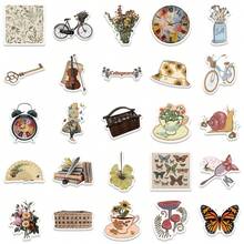 50pcs Vintage Bobo Art Stickers DIY European And American Vintage Handbag Stickers Nature Stickers Vinyl Waterproof Stickers For Journaling Computer Scrapbook Luggage Water Bottle Phone - Multicolor - View 7